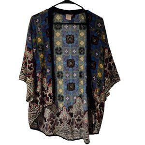 Flying Tomato Medium Paisley Kimono Open Front Cover Top Boho